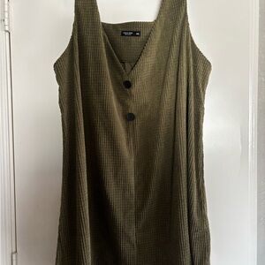 SHEIN Olive Green Sleeveless Dress